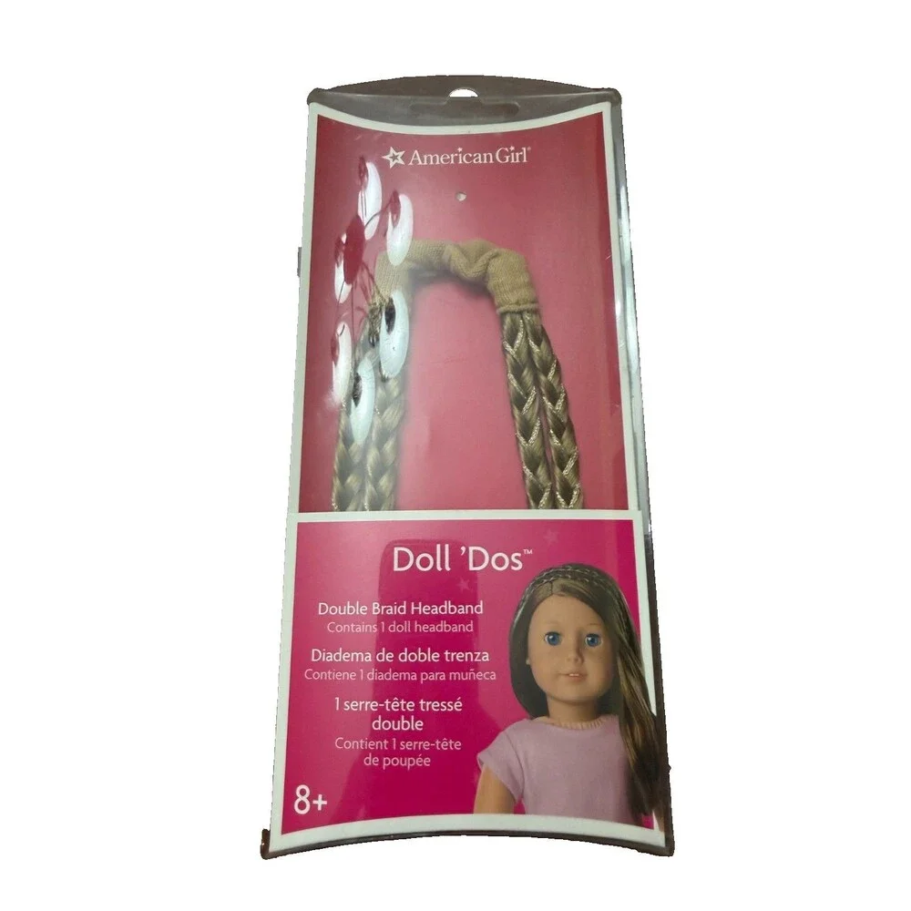American Girl Doll 'Dos Double Braid Headband Caramel Hair Accessory NIB NIP